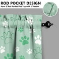 thumbnail image 2 of Paw Print Valance Curtain for Kitchen Window 54x18 Inch - Cute Dog Bone Pattern Pet Lovers Short Curtain, Rod Pocket Canine Design Farmhouse Window Treatment, 2 of 3