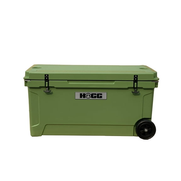 Hogg (Watercress) 110 QT Insulated Cooler with Wheels and Handles, Rolling Ice Chest with Wheels, Rotomolded Wheeled Coolers for Camping, Drinks, Outdoors