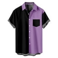 thumbnail image 1 of ameIAEA Shirts for Men Button Down Short Sleeve Shirts Color Block Summer Vacation Beach Party Shirts, 1 of 7