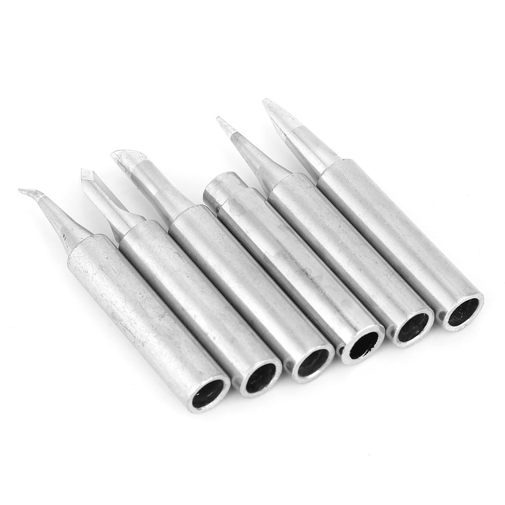 6PCS Replacement Copper Soldering Iron Tips Welding Tips for Soldering Station 0.25 inches / 6.25 mm Diameter