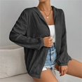 thumbnail image 6 of Jxximdong Fashion Coat for Women, Lightweight Hoodies Zip Up Fall Casual Jacket Fashion Long Sleeve Solid Color Sweatshirts Outerwear , Women's Coats Black, 6 of 6