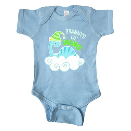 

Inktastic Granny s Lil Dino with Cute Blue Baby Dinosaur Gift Baby Boy or Baby Girl Bodysuit