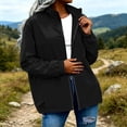 thumbnail image 5 of XUNKUSGA Rain Jacket Women Waterproof Fashion Full Zip Stand Collar Womens Windbreaker Jacket Casual Loose Women Rain Jacket with Adjustable Hem Drawstring,Black,2XL, 5 of 9