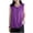 Purple, variant on Tank Tops for Women Flowy Pleated Button Decor Crewneck Solid Color Sleeveless Shirts Loose Casual Blouse