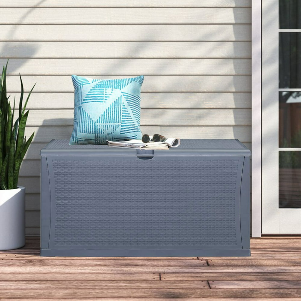 Wesfital 120 Gallon 25" x 47" Deck Box with Storage Seat and Reinforced