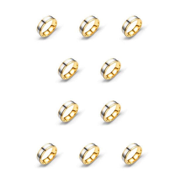 Anillo de acero Sonducket colgante joyería de moda a prueba de herrumbre tipo 7 6MM 10piezas