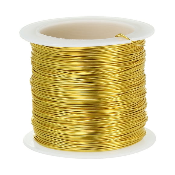 Cable de cobre sólido Uxcell de 171 pies, 0.5 mm, 24 calibre, tono dorado