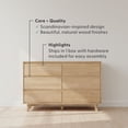 thumbnail image 2 of Plank+Beam Solid Wood Scandinavian 6-Drawer Dresser, Blonde, 2 of 10