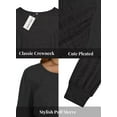 thumbnail image 5 of NISVIYA Womens Plus Size Tops Fall Casual Loose Fit Crew-Neck Tees Lightweight Puff Sleeve Sweatshirts, 5 of 7