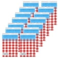 thumbnail image 3 of Red Gingham Checkered 12 Pack Standard Disposable Plastic Party Picnic Tablecloth 54 Inch. x 108 Inch. Rectangle Table Cover By Zimpleware, 3 of 6