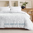 thumbnail image 4 of Bare Home Shaggy Faux Fur Duvet Cover - Ultra Soft - Fluffy Crystal Velvet - Queen, White, 4 of 7