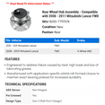 thumbnail image 2 of Rear Wheel Hub Assembly - Compatible with 2008 - 2011 Mitsubishi Lancer FWD 2009 2010, 2 of 2