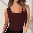 thumbnail image 2 of Bovemsi Women's Tanks & Camis Spring And Summer Square Neck Solid Color Stripe Waist Slimming Sleeveless Vest Suspender Camisoles for Under Clothes, 2 of 5