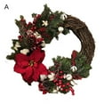 thumbnail image 1 of Hanging Pendant Exquisite Workmanship Widely Application Rattan Merry Christmas Door Welcome Flower Garland Wreath for Home, 1 of 8