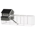 thumbnail image 1 of PawHut 137" Chicken Coop with Chicken Run, Nesting Box, Dark Grey, 1 of 10
