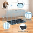 thumbnail image 4 of CL.HPAHKL 30 Inch Foldable Metal Small Dog Crate, Double Door Dog Kennel with Removable Plastic Tray, Indoor Outdoor Travel Puppy Cage for Small Dogs, Blue, 4 of 8
