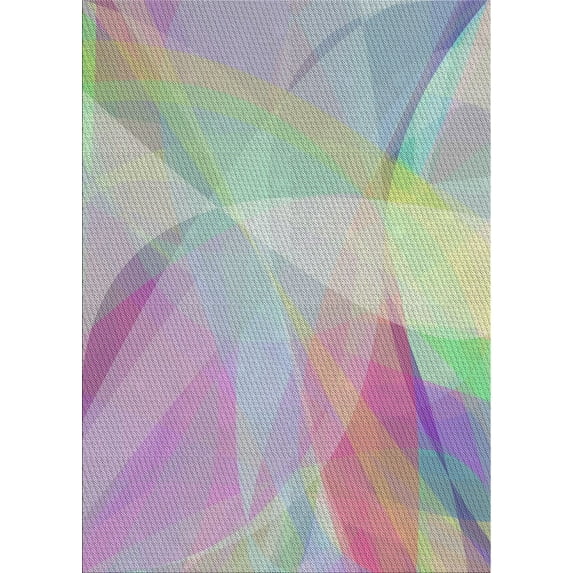 Ahgly Company Indoor Rectangle Patterned French Lilac Purple Abstract Area Rugs, 7' x 9'