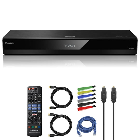 Panasonic DP-UB820-K HDR10+, 4K UHD, Dolby Vision , Network Streaming Blu-ray Player (DP-UB820-K) + Network Cable + Optical Audio Cable + 2 x HDMI Cable + Cable Ties