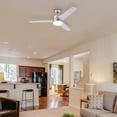 thumbnail image 2 of Bestco 52” Brushed Nickel Modern Integrated LED Ceiling Fan with Remote Control and Light Kit, 2 of 11