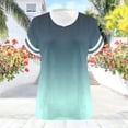 thumbnail image 5 of JSheng Womens T-Shirts Plus Size To 5XL Oversized Loose V-neck Short Sleeved Gradient Color Summer Casual T-shirt Z-Green XL, 5 of 5