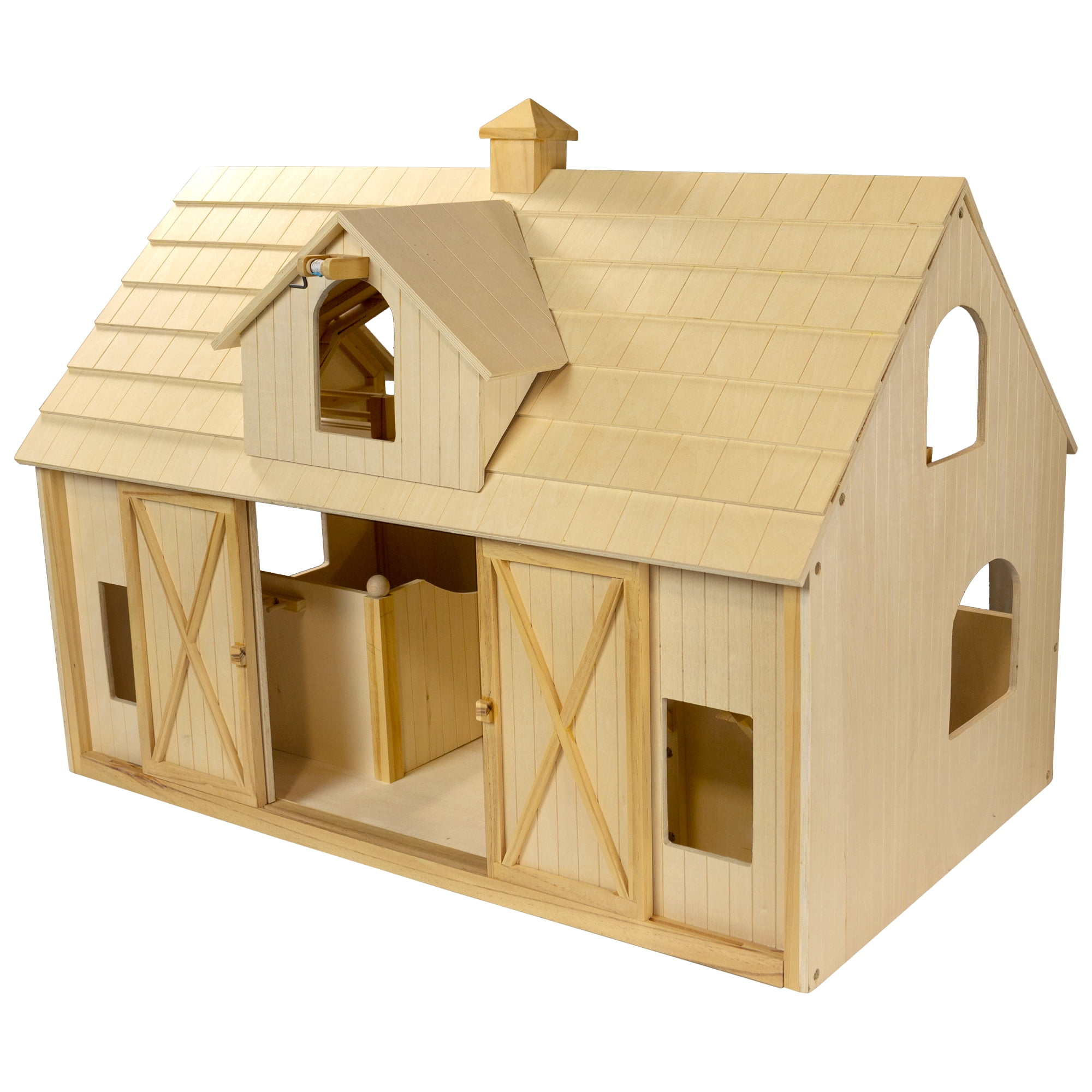 Wooden Toy Model 3-Stalll Barn  1/12th scale 