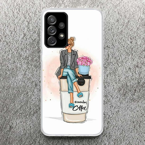Funda suave con estampado de café para Samsung A51, A50, A21S, A70, A71, A31, A41, A10, A20E, A30, A40, A6, A7, A8, A9 Patter qiuyongming unisex