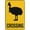 Warning Sign 5, variant on Cassowary Please Drive Slowly Sign, 8"x12" Bright Yellow Aluminum Metal Sign, Pre-Drilled Holes Easy-Mount Sign for Indoor Outdoor Fence Door Gate