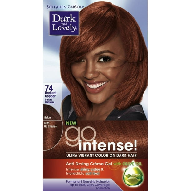 Dark and Lovely Go Intense! Hair Color, No.74, Radiant Cooper, 1 ea -  Walmart.com