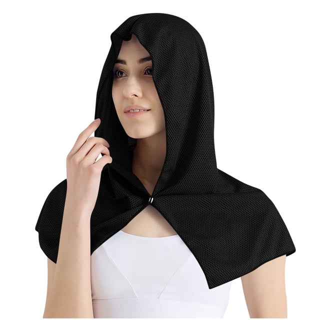 Haut à Capuche avec Protection Solaire pour Femmes, Manches 3/4, Col Rond, Séchage Rapide, Mode Décontractée, Vert Militaire