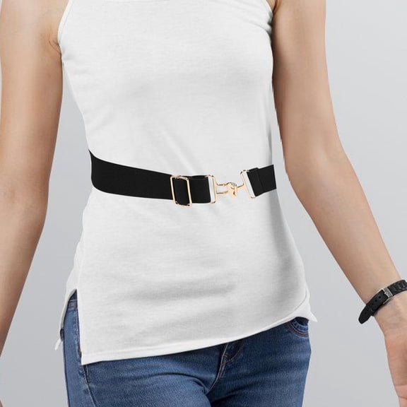 GOOHOCHY 2 Pcs Elastic Shark Buckle Belt Miss .00X4.80X1.00CM