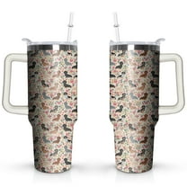 Dachshund gifts - Dachshund gifts for women - Dachshund Insulated Tumblers Handle and Silicone Straws 40 OZ - Dachshund for Dog Lovers