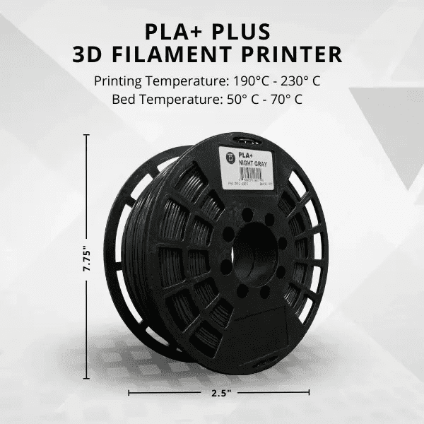 IIID MAX | Night Gray PLA Plus Filament | 1kg - 1.75mm