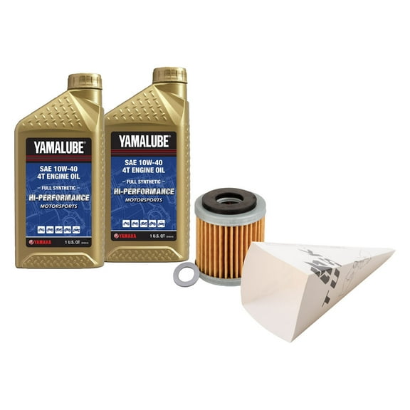 Tusk 4-Stroke Oil Change Kit Yamalube Hi-Perf. Synthetic 10W-40 For Yamaha YFZ 450R SE 2022-2025
