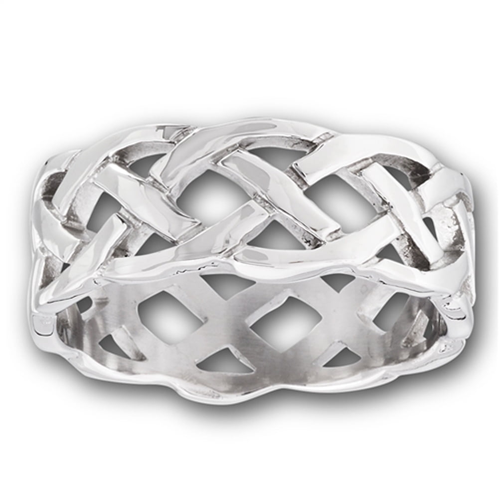 Braid CELTIC KNOT Stainless Steel Ring Band 8mm SIZE 9 11 316L Steel 