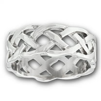 Wide Heavy Celtic Infinity Knot Wedding Ring Stainless Steel Band Gray Jewelry Female Male Size 7