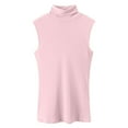 thumbnail image 3 of TYGHBN Women's Fashion Solid Color Inside A Small Shirt Sleeveless Turtleneck Vest Base Shirt Beach Tops for Women Compression Top Men Back Cropped Tops Top plus Size Satin Top Womens Swim Tops Crop, 3 of 3
