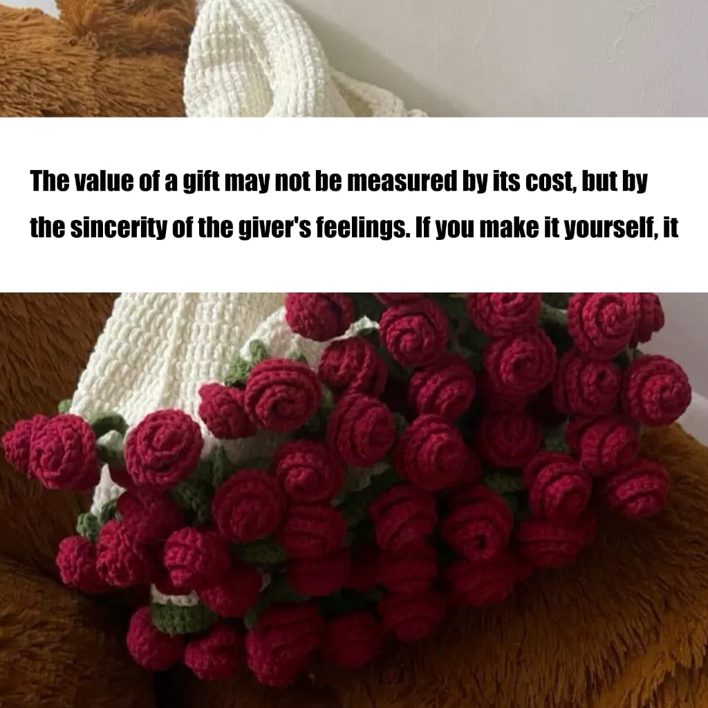 Crochet Flower Blanket Set with Crochet Hook Yarns Needle Step-by-Step Instruction and Knitting Accessories for Beginner