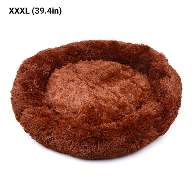 Labymos Lit Rond Confortable en Peluche pour Chiens Chats Base Imperméable Antidérapante en Fourrure Douce