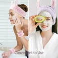 TNTB 6Pcs Face Wash Headbands and Wristbands Set Bunny Ears Headbands Spa Headband Makeup
