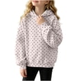 thumbnail image 4 of Asgosdo Polka Dot Hoodies for Girls Long Sleeve Kids Oversized Sweatshirts Casual Cute Teen Pullover Size 3-16Y, 4 of 6