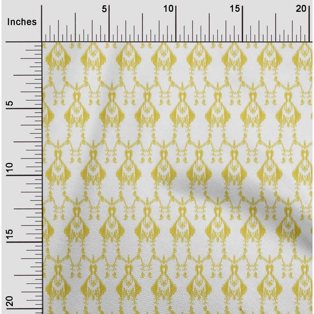 oneOone Silk Tabby Fabric Paisley Ikat Print Fabric By The Yard 42 Inch Wide