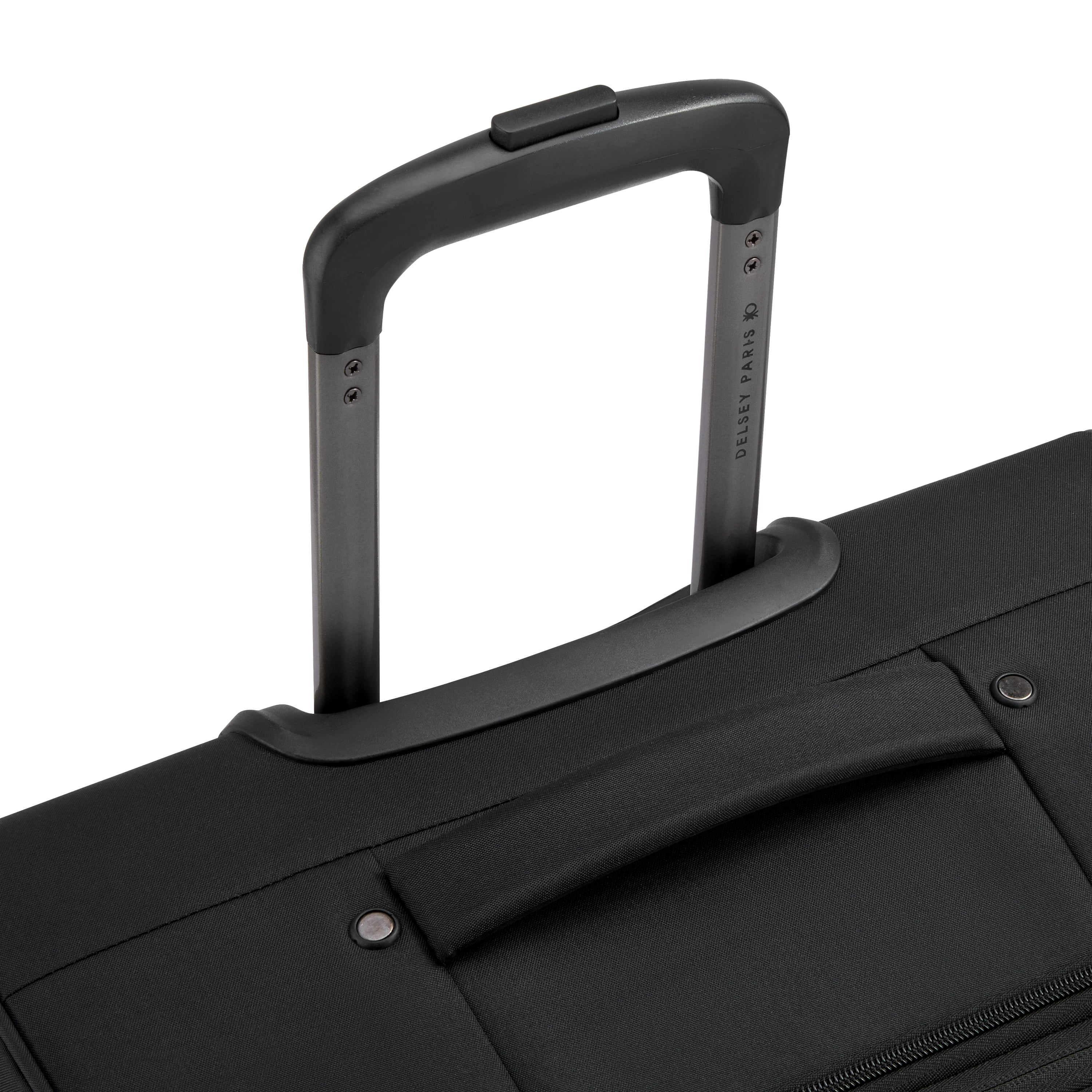 United Colors of Benetton and Delsey Paris 27 Inch Black Large Checked Ribbed Softside Expandable Spinner Luggage