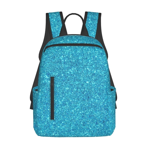 Disketp Blue Glitter Mochila Ligera e Impermeable, Mochila de Día Resistente para Viajes, Senderismo y Uso Diario para Hombre y Mujer