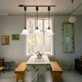 thumbnail image 5 of Kiven J-Type Track Lighting Pendants Adjustable Height,Modern J Track Pendant Lights with Alabaster Glass Shade,Track Lighting Fixture for Kitchen Island Hallway, 3 Lights(Black), 5 of 7