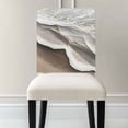 thumbnail image 3 of Abstract Wave Effect Chair Covers Set of 4 Gary Brown Gradient Beach Chair Back Covers Stretch Removable Washable Chairs Slipcovers Chair Protector for Dining Room Kitchen Party Decor, 3 of 5