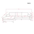 thumbnail image 3 of Aukfa 102" Wide Velvet Sectional Couch with Chaise for Living Room, Pink, 3 of 8