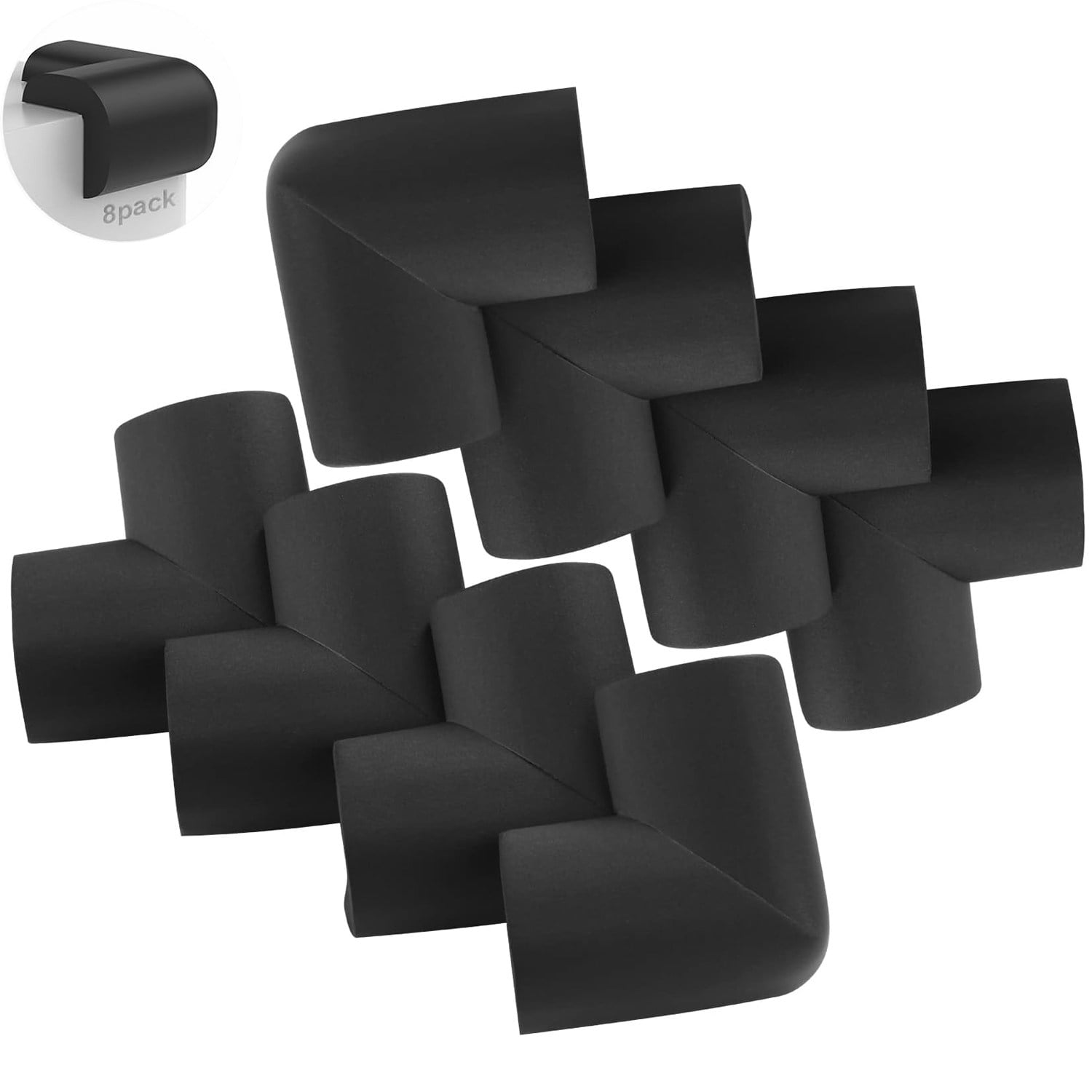 8pcs Soft Sponge Table Corner Guards,Baby Corner Protector,Seniors Furniture Corner Protectors,Child Safety Furniture Bumper,Corner Protectors For Furniturey,Black
