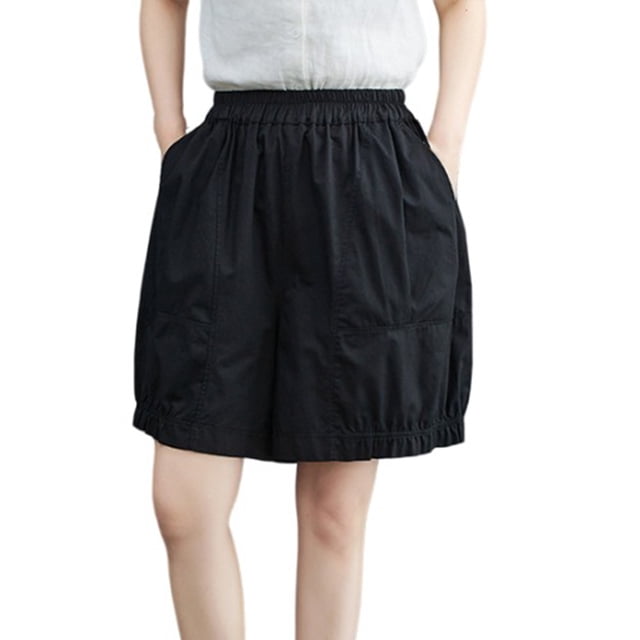 AherBiu Shorts Larges pour Femmes Amples en Coton Lin Été Légers avec Poches