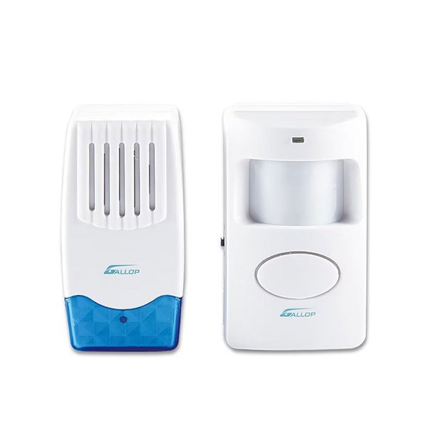 1 juego de detector de sensor de movimiento inalámbrico, timbre de alarma de seguridad, timbre con sensor de movimiento, timbre de puerta para entrada de negocios, tienda, oficina, entrada de puerta principal, timbre de bienvenida, timbre de visitante oso de fresa Electrónica