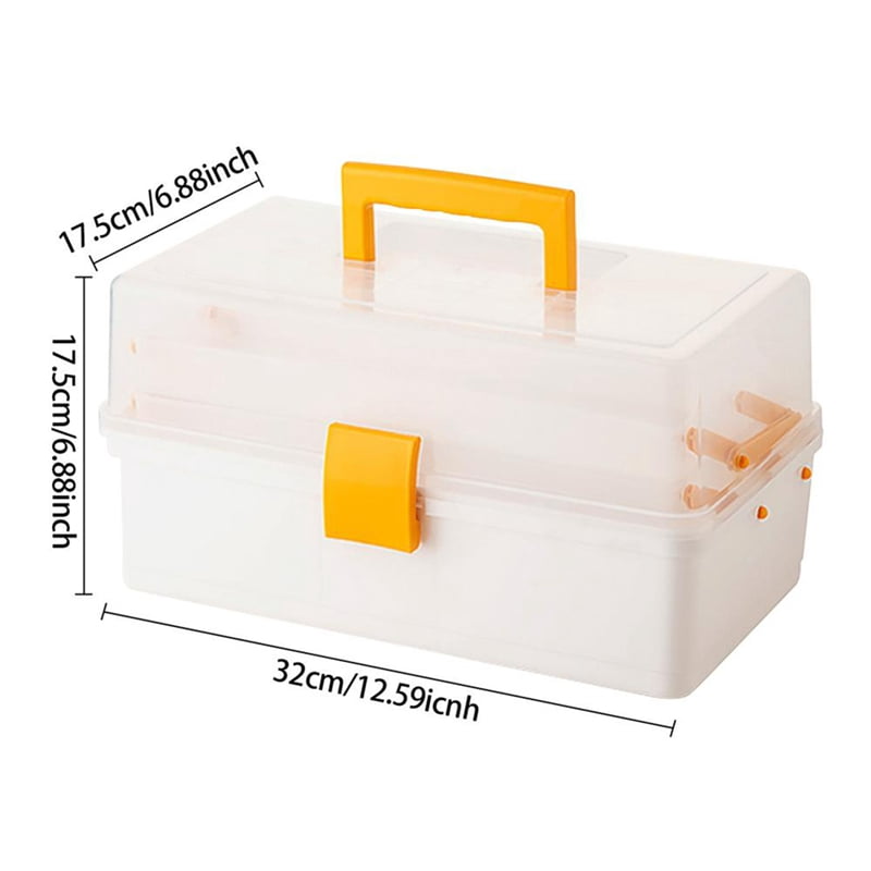 Small Tackle Box with 2 Tray Hardware Organizer Portable Multipurpose Storage Box for Snacks Screws Nuts Lure Case A